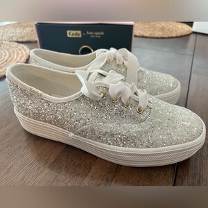 Kate Spade New York x Keds Glitter cream shoes size 6